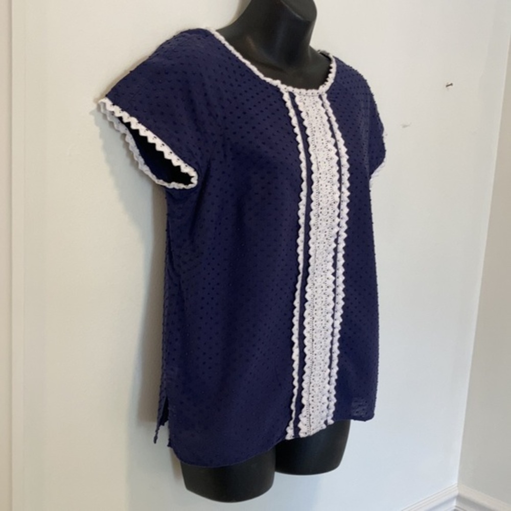 Vineyard Vines Navy & White Cotton Top Small - Picture 6 of 6